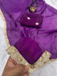 DESIGNER SPACE SILK GOLDEN SEQUENCE WORK LACE BORDER WORK SAREE WITH UNSTITCHED BLOUSE PARTY WEAR WHOLESALE PRICE ETHNIC GARMENT (2)