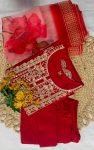 DESIGNER TAFFETA SILK EMBROIDERY JARI WORK TOP BOTTOM WITH DUPATTA FESTIVE WEAR WHOLESALE PRICE ETHNIC GARMENT (6)