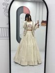 DESIGNER TISSUE SIMMER REAL HANDWORK AND REAL DIAMOND WORK LEHENGA CHOLI WITH KOTI PARTY WEAR WHOLESALE PRICE ETHNIC GARMENT (5)