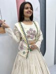 DESIGNER TISSUE SIMMER REAL HANDWORK AND REAL DIAMOND WORK LEHENGA CHOLI WITH KOTI PARTY WEAR WHOLESALE PRICE ETHNIC GARMENT (5)