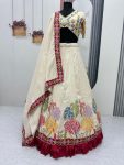 DESIGNER TISSUE SIMMER SILK EMBROIDERY SEQUENCE WORK LEHENGA CHOLI WITH DUPATTA FESTIVE WEAR WHOLESALE PRICE ETHNIC GARMENT (2)