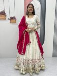 DESIGNER VICHITRA EMBROIDERY SEQUENCE AND THREAD WORK LEHENGA CHOLI WITH DUPATTA WEDDING WEAR WHOLESALE PRICE ETHNIC GARMENT (2)