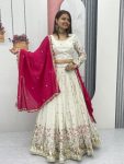 DESIGNER VICHITRA EMBROIDERY SEQUENCE AND THREAD WORK LEHENGA CHOLI WITH DUPATTA WEDDING WEAR WHOLESALE PRICE ETHNIC GARMENT (2)