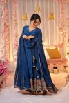 DESIGNER VICHITRA SILK EMBROIDERY WORK ANARKALI GOWN WITH DUPATTA PARTY WEAR WHOLESALE PRICE ETHNIC GARMENT (1)