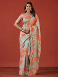 DESIGNER VICHITRA SILK FLORAL DIGITAL PRINT WITH SEQUENCE EMBROIDERY WORK SAREE WITH UNSTITCHED BLOUSE DAILY WEAR WHOLESALE PRICE ETHNIC GARMENT (2)