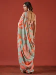 DESIGNER VICHITRA SILK FLORAL DIGITAL PRINT WITH SEQUENCE EMBROIDERY WORK SAREE WITH UNSTITCHED BLOUSE DAILY WEAR WHOLESALE PRICE ETHNIC GARMENT (2)
