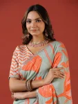 DESIGNER VICHITRA SILK FLORAL DIGITAL PRINT WITH SEQUENCE EMBROIDERY WORK SAREE WITH UNSTITCHED BLOUSE DAILY WEAR WHOLESALE PRICE ETHNIC GARMENT (2)