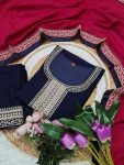 DESIGNER VICHITRA SILK SEQUENCE CODING EMBROIDERY WORK TOP BOTTOM WITH DUPATTA FESTIVE WEAR WHOLESALE PRICE ETHNIC GARMENT (7)
