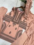 FABULOUS FRENCH CREPE SEQUENCE EMBROIDERY WORK TOP PATIYALA WITH DUPATTA FESTIVE WEAR WHOLESALE PRICE ETHNIC GARMENT (4)