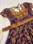 FABULOUS NARAYANPET COTTON PRINTED KALAMKARI WORK KID’S GOWN WITH WAIST BELT PARTY WEAR WHOLESALE PRICE ETHNIC GARMENT (9)