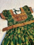 FABULOUS NARAYANPET COTTON PRINTED KALAMKARI WORK KID’S GOWN WITH WAIST BELT PARTY WEAR WHOLESALE PRICE ETHNIC GARMENT (10)