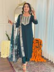 FANCY BSY VISCOSE SEQUENCE CODING EMBROIDERY WORK TOP BOTTOM WITH DUPATTA FESTIVE WEAR WHOLESALE PRICE ETHNIC GARMENT (4)