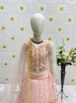 FANCY BUTTERFLY NET EMBROIDERY SEQUENCE WORK KID’S LEHENGA CHOLI WITH DUPATTA PARTY WEAR WHOLESALE PRICE ETHNIC GARMENT (1)