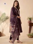 FANCY CHANDERI EMBROIDERY WORK TOP BOTTOM WITH DUPATTA FESTIVE WEAR WHOLESALE PRICE ETHNIC GARMENT (6)