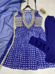 FANCY CHINON DIGITAL PRINTED WITH REAL MIRROR AND EMBROIDERY WORK TOP BOTTOM WITH BLOUSE PARTY WEAR WHOLESALE PRICE ETHNIC GARMENT (3)