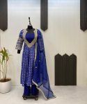 FANCY CHINON DIGITAL PRINTED WITH REAL MIRROR AND EMBROIDERY WORK TOP BOTTOM WITH BLOUSE PARTY WEAR WHOLESALE PRICE ETHNIC GARMENT (3)