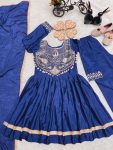 FANCY CHINON EMBROIDERY SEQUENCE WORK WITH HEAVY LACE WORK KID’S GOWN BOTTOM WITH DUPATTA FESTIVE WEAR WHOLESALE PRICE ETHNIC GARMENT (3)