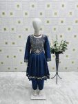 FANCY CHINON EMBROIDERY SEQUENCE WORK WITH HEAVY LACE WORK KID’S GOWN BOTTOM WITH DUPATTA FESTIVE WEAR WHOLESALE PRICE ETHNIC GARMENT (3)