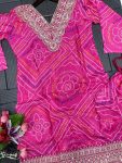 FANCY CHINON EMBROIDERY WITH DIGITAL PRINT WORK TOP WITH DHOTI STYLE BOTTOM FESTIVE WEAR WHOLESALE PRICE ETHNIC GARMENT (3)