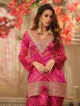 FANCY CHINON EMBROIDERY WITH DIGITAL PRINT WORK TOP WITH DHOTI STYLE BOTTOM FESTIVE WEAR WHOLESALE PRICE ETHNIC GARMENT (3)
