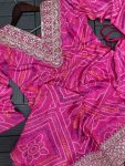 FANCY CHINON EMBROIDERY WITH DIGITAL PRINT WORK TOP WITH DHOTI STYLE BOTTOM FESTIVE WEAR WHOLESALE PRICE ETHNIC GARMENT (3)