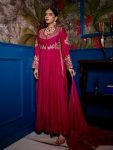 FANCY CHINON EMBROIDERY WITH THREAD AND SEQUENCE WORK NAYRA CUT TOP BOTTOM WITH DUPATTA FESTIVE WEAR WHOLESALE PRICE ETHNIC GARMENT (3)