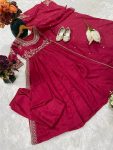 FANCY CHINON EMBROIDERY WITH THREAD AND SEQUENCE WORK NAYRA CUT TOP BOTTOM WITH DUPATTA FESTIVE WEAR WHOLESALE PRICE ETHNIC GARMENT (3)