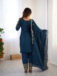 FANCY CHINON SEQUENCE EMBROIDERY WORK TOP BOTTOM WITH DUPATTA FESTIVE WEAR WHOLESALE PRICE ETHNIC GARMENT (5)