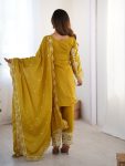 FANCY CHINON SEQUENCE EMBROIDERY WORK TOP BOTTOM WITH DUPATTA FESTIVE WEAR WHOLESALE PRICE ETHNIC GARMENT (3)