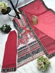 FANCY CHINON SILK DIGITAL PRINT WITH READY MADE LACE BORDER AND REAL MIRROR HAND WORK TOP PALAZZO WITH DUPATTA FESTIVE WEAR WHOLESALE PRICE ETHNIC GARMENT (10)