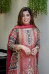 FANCY CHINON SILK DIGITAL PRINT WITH READY MADE LACE BORDER AND REAL MIRROR HAND WORK TOP PALAZZO WITH DUPATTA FESTIVE WEAR WHOLESALE PRICE ETHNIC GARMENT (10)