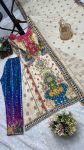 FANCY CHINON SILK DIGITAL PRINT WITH REAL MIRROR HAND WORK WITH LSCE BORDER WORK TOP BOTTOM WITH DUPATTA FESTIVE WEAR WHOLESALE PRICE ETHNIC GARMENT (4)