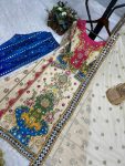 FANCY CHINON SILK DIGITAL PRINT WITH REAL MIRROR HAND WORK WITH LSCE BORDER WORK TOP BOTTOM WITH DUPATTA FESTIVE WEAR WHOLESALE PRICE ETHNIC GARMENT (4)
