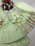 FANCY CHINON SILK EMBROIDERY CODING DORI AND SEQUENCE WORK GOWN BOTTOM WITH DUPATTA FESTIVE WEAR WHOLESALE PRICE ETHNIC GARMENT (2)