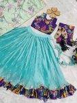 FANCY CHINON SILK EMBROIDERY SEQUENCE WITH SOFT PRINTED WORK KID’S LEHENGA CHOLI WITH DUPATTA PARTY WEAR WHOLESALE PRICE ETHNIC GARMENT (12)