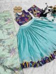 FANCY CHINON SILK EMBROIDERY SEQUENCE WITH SOFT PRINTED WORK KID’S LEHENGA CHOLI WITH DUPATTA PARTY WEAR WHOLESALE PRICE ETHNIC GARMENT (12)