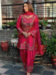 FANCY CHINON SILK EMBROIDERY SEQUENCE WORK TOP BOTTOM WITH DUPATTA FESTIVE WEAR WHOLESALE PRICE ETHNIC GARMENT (3)