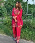 FANCY CHINON SILK EMBROIDERY SEQUENCE WORK TOP BOTTOM WITH DUPATTA FESTIVE WEAR WHOLESALE PRICE ETHNIC GARMENT (3)