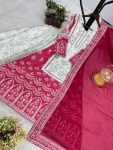 FANCY CHINON SILK FANCY DIGITAL PRINT WITH REAL MIRROR HAND WORK WITH HANGING LATKAN LACE BORDER WORK TOP PALAZZO WITH DUPATTA FESTIVE WEAR WHOLESALE PRICE ETHNIC GARMENT (3)