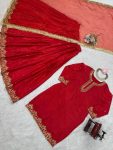 FANCY CHINON SILK THREAD AND SEQUENCE WORK TOP LEHENGA WITH DUPATTA FESTIVE WEAR WHOLESALE PRICE ETHNIC GARMENT (2)