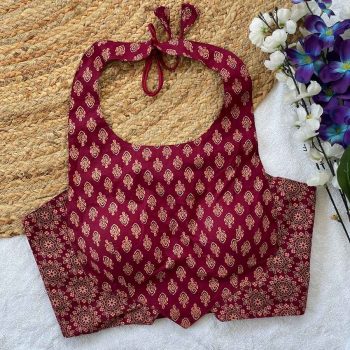 FANCY COTTON AJRAKH PRINTED STITCHED BLOUSE RANI