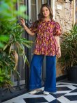 FANCY COTTON DIGITAL PRINTED TOP MULTI