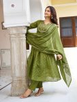 FANCY COTTON EMBROIDERY WORK TOP BOTTOM WITH DUPATTA FESTIVE WEAR WHOLESALE PRICE ETHNIC GARMENT (3)