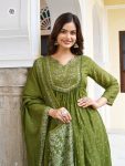 FANCY COTTON EMBROIDERY WORK TOP BOTTOM WITH DUPATTA FESTIVE WEAR WHOLESALE PRICE ETHNIC GARMENT (3)