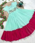 FANCY COTTON MAGGAM WORK ONE PIECE PARTY WEAR WHOLESALE PRICE ETHNIC GARMENT (2)