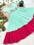 FANCY COTTON MAGGAM WORK ONE PIECE PARTY WEAR WHOLESALE PRICE ETHNIC GARMENT (2)