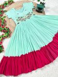 FANCY COTTON MAGGAM WORK ONE PIECE PARTY WEAR WHOLESALE PRICE ETHNIC GARMENT (2)