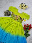 FANCY COTTON PADDING MULTI COLOR THREAD WORK ONE PIECE PARTY WEAR WHOLESALE PRICE ETHNIC GARMENT (8)
