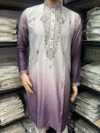 FANCY COTTON SILK EMBROIDERY SEQUENCE WORK MEN’S KURTA PAYJAMA FESTITVE WEAR WHOLESALE PRICE ETHNIC GARMENT (5)