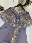 FANCY CREPE SILK CODING SEQUENCE EMBROIDERY FOIL PAPER WORK TOP WITH BOTTOM PARTY WEAR WHOLESALE PRICE ETHNIC GARMENT (10)